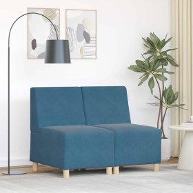 Unidad de Sofá Modular sin Brazos 2 pcs Azul 55 x 74 x 82 cm