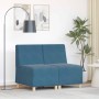 Unidad de Sofá Modular sin Brazos 2 pcs Azul 55 x 74 x 82 cm