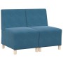 Unidad de Sofá Modular sin Brazos 2 pcs Azul 55 x 74 x 82 cm
