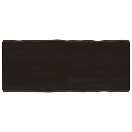 Tablero mesa madera tratada borde vivo marrón 120x50x(2-6) cm