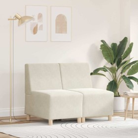 Unidad de Sofá Modular sin Brazos 2 pcs Crema 55 x 74 x 82 cm