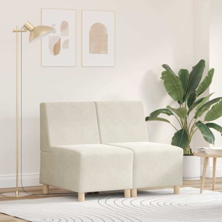Unidad de Sofá Modular sin Brazos 2 pcs Crema 55 x 74 x 82 cm
