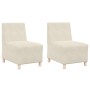 Unidad de Sofá Modular sin Brazos 2 pcs Crema 55 x 74 x 82 cm