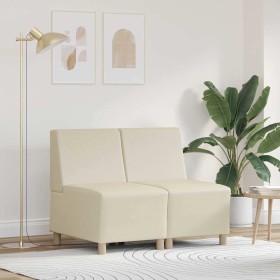 Unidad de Sofá Modular sin Brazos 2 pcs Crema 55 x 74 x 82 cm