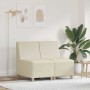 Unidad de Sofá Modular sin Brazos 2 pcs Crema 55 x 74 x 82 cm