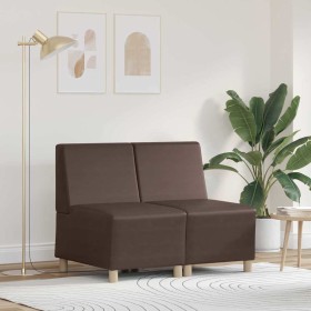 Unidad de Sofá Modular sin Brazos 2 pcs Marrón 55 x 74 x 82 cm