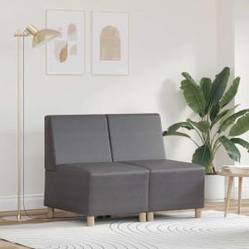 Unidad de Sofá Modular sin Brazos 2 pcs Gris 55 x 74 x 82 cm