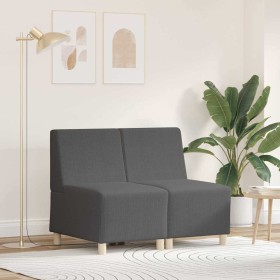 Unidad de Sofá Modular sin Brazos 2 pcs Gris oscuro