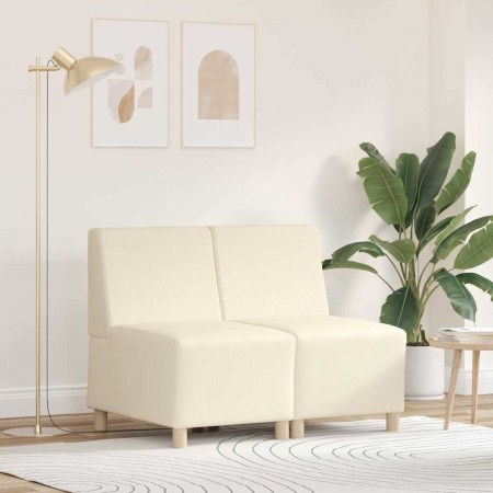 Unidad de Sofá Modular sin Brazos 2 pcs Crema 55 x 74 x 82 cm