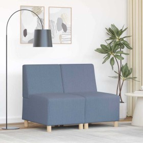 Unidad de Sofá Modular sin Brazos 2 pcs Azul 55 x 74 x 82 cm