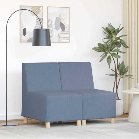 Unidad de Sofá Modular sin Brazos 2 pcs Azul 55 x 74 x 82 cm