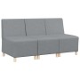 Unidad de Sofá Modular sin Brazos 3 pcs Gris claro