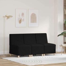 Unidad de Sofá Modular sin Brazos 3 pcs Negro 55 x 74 x 82 cm