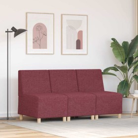 Unidad de Sofá Modular sin Brazos 3 pcs Rojo vino tinto