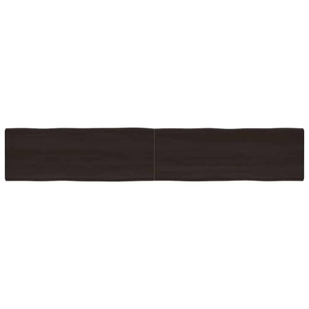 Tablero mesa madera tratada borde vivo marrón 220x40x(2-6) cm