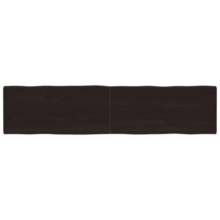 Tablero mesa madera tratada borde vivo marrón 220x50x(2-4) cm