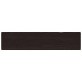 Tablero mesa madera tratada borde vivo marrón 220x50x(2-6) cm Tablero mesa madera tratada borde vivo marrón 220x50x(2-6) cm