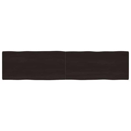 Tablero mesa madera tratada borde vivo marrón 220x50x(2-6) cm