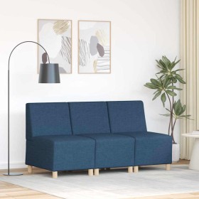 Unidad de Sofá Modular sin Brazos 3 pcs Azul 55 x 74 x 82 cm