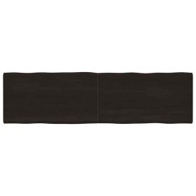 Tablero mesa madera tratada borde vivo marrón 220x60x(2-4) cm