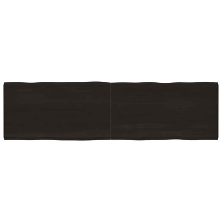 Tablero mesa madera tratada borde vivo marrón 220x60x(2-4) cm