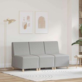 Unidad de Sofá Modular sin Brazos 3 pcs Gris nube