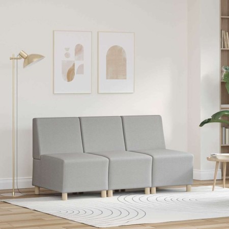 Unidad de Sofá Modular sin Brazos 3 pcs Gris nube