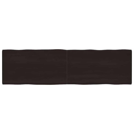 Tablero mesa madera tratada borde vivo marrón 220x60x(2-6) cm