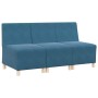 Unidad de Sofá Modular sin Brazos 3 pcs Azul 55 x 74 x 82 cm