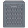 Caja de almacenaje para jardín PP aspecto de ratán gris 90 L