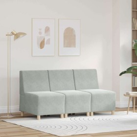Unidad de Sofá Modular sin Brazos 3 pcs Gris claro
