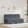 Unidad de Sofá Modular sin Brazos 3 pcs Gris oscuro