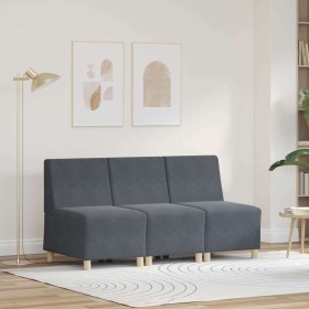 Unidad de Sofá Modular sin Brazos 3 pcs Gris oscuro