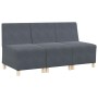 Unidad de Sofá Modular sin Brazos 3 pcs Gris oscuro