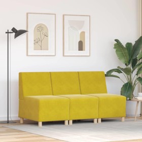 Unidad de Sofá Modular sin Brazos 3 pcs Amarillo