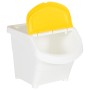 Cubos de basura apilables con tapa 3 uds PP blanco 78 L