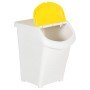 Cubos de basura apilables con tapa 3 uds PP blanco 120 L