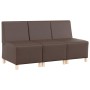 Unidad de Sofá Modular sin Brazos 3 pcs Marrón 55 x 74 x 82 cm