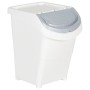 Cubos de basura apilables con tapa 3 uds PP blanco 120 L