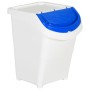 Cubos de basura apilables con tapa 3 uds PP blanco 120 L