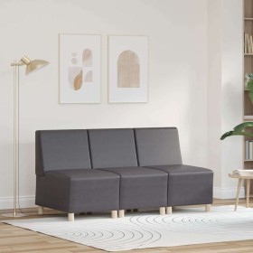 Unidad de Sofá Modular sin Brazos 3 pcs Gris 55 x 74 x 82 cm