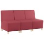 Unidad de Sofá Modular sin Brazos 3 pcs Rojo vino tinto