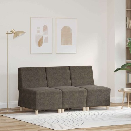 Sofá Sillón 3 pcs Gris oscuro 55 x 74 x 82 cm