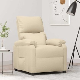 Sillón reclinable de tela crema
