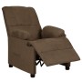 Sillón reclinable tela de microfibra marrón