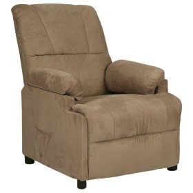 Sillón reclinable tela de microfibra gris taupe