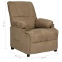 Sillón reclinable tela de microfibra gris taupe