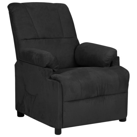Sillón reclinable tela de microfibra negro