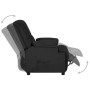Sillón reclinable tela de microfibra negro