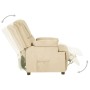 Sillón reclinable tela de microfibra color crema